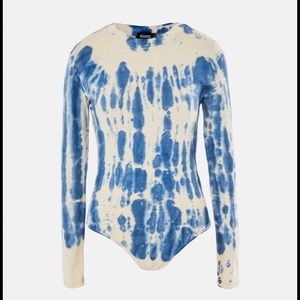 Missguided Yellow Tie Dye bodysuit top